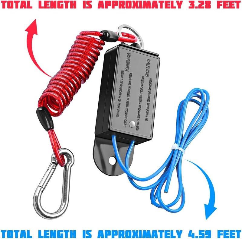 FALVFUN Trailer Breakaway Switch, 4FT Camper RV Brake Away Coiled Cable with Electric Brake, RV Emergency Electric Breakaway Switch, Suitable for Motorhome Towing Travel Trailer - Image 2
